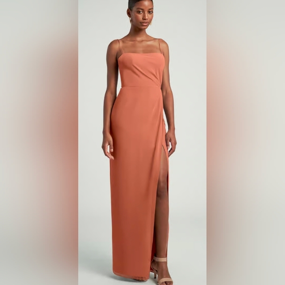 Jenny Yoo Shoshanna Mauve Copper Evening Gown - Picture 3 of 16